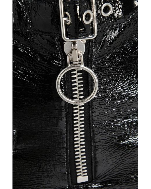 Courreges Black Buckled Cotton-Blend Bootcut Pants