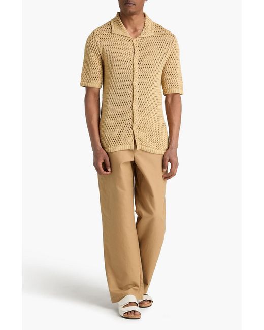 Sandro Natural Crocheted Cotton Shirt for men