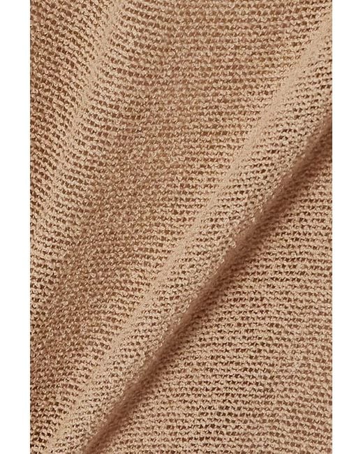 Ludovic de Saint Sernin Natural Mermaid Open-knit Cotton-blend Straight-leg Pants