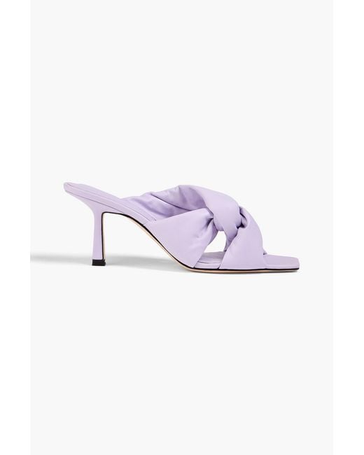 STUDIO AMELIA Pink Pillow Loop 70 Twisted Leather Mules