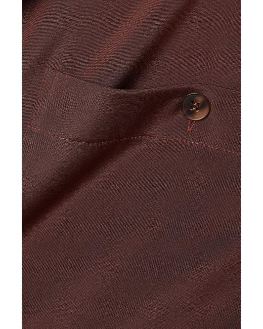 Lafayette 148 New York Brown Scout Silk-blend Satin Shirt