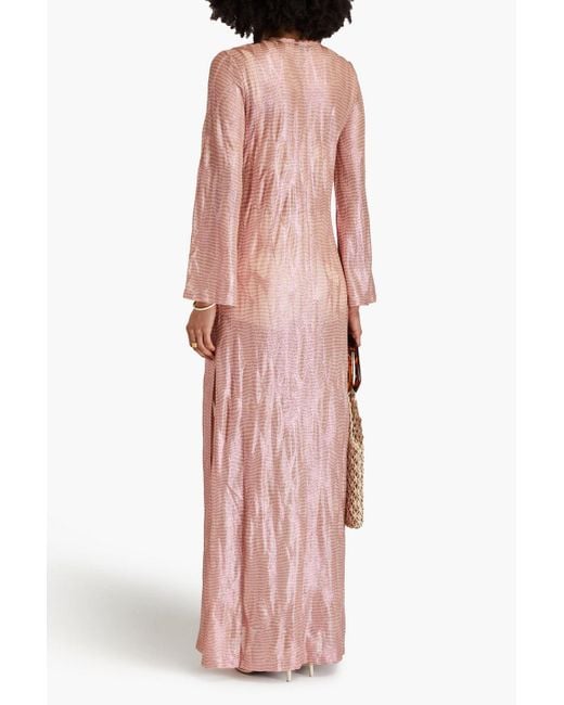 Missoni Pink Metallic Crochet-knit Maxi Dress