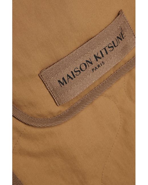Maison Kitsuné Natural Quilted Cotton And Faux Shearling Hooded Scarf for men
