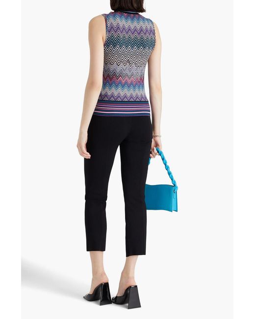 Missoni Blue Wool Turtleneck Top
