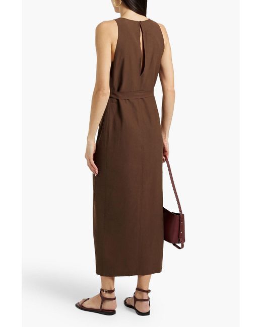 A.Emery Brown Uli Belted Twill Midi Dress