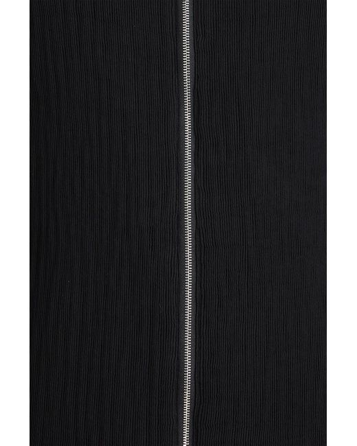 Sandro Black Ribbed Jersey Overshirt for men