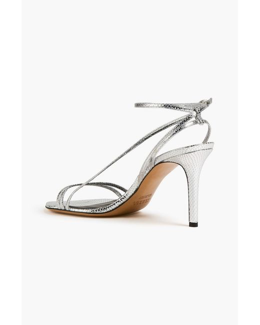Isabel Marant White Axee Snake-Effect Leather Sandals