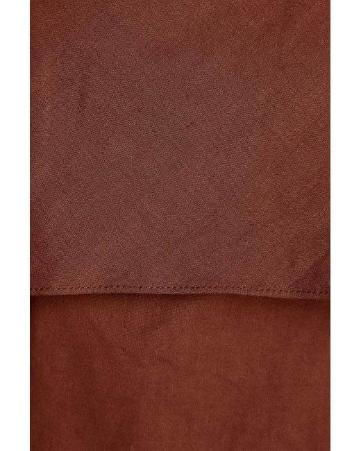 Theory Brown Linen-blend Top