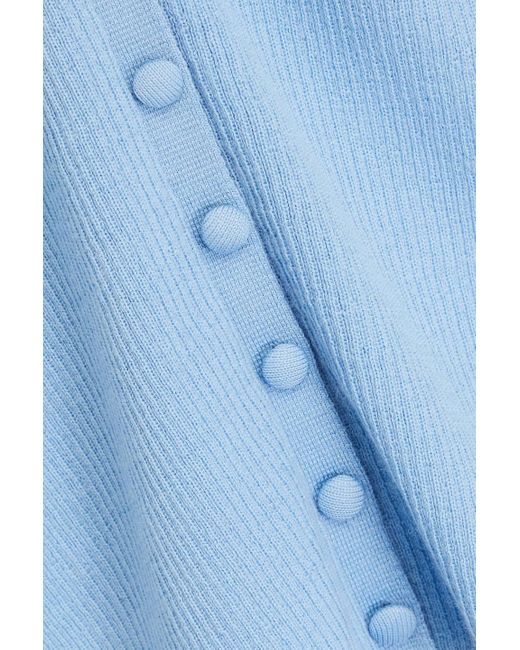 Altuzarra Blue Ribbed Merino Wool-blend Cardigan