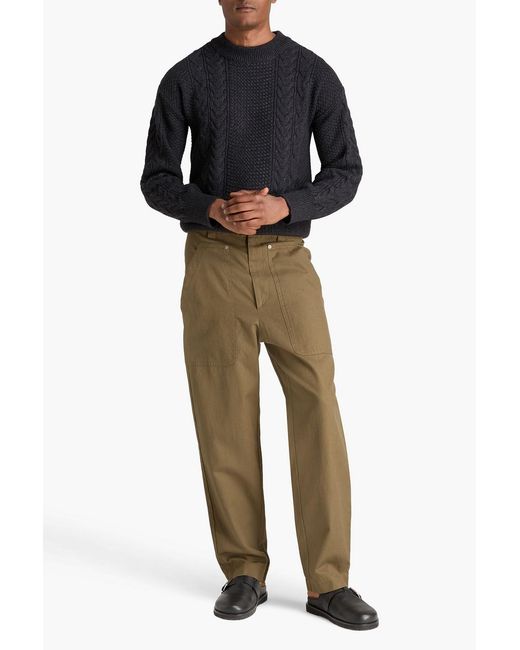Isabel Marant Green Kharel Cotton And Linen-blend Canvas Pants for men