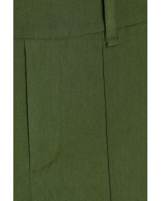 Vince Green Linen-blend Straight-leg Pants