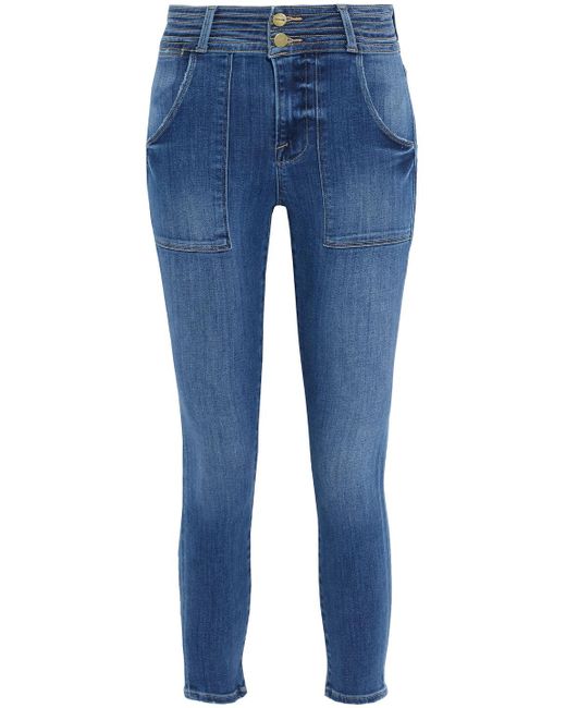 FRAME Blue Le High Skinny Crop High-rise Skinny Jeans