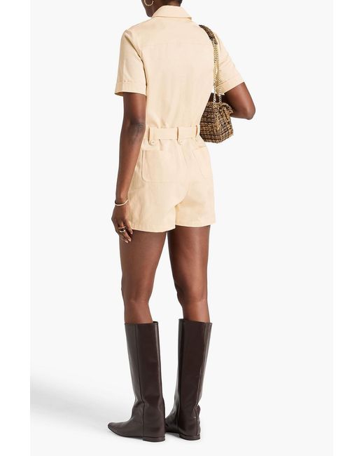 Claudie Pierlot Natural Belted Cotton-twill Playsuit