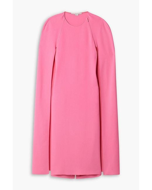 Stella McCartney Pink Cape-Effect Crepe Midi Dress