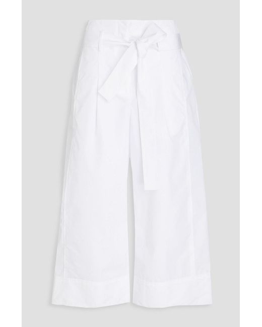 3.1 Phillip Lim White Cropped Cotton-blend Poplin Wide-leg Pants