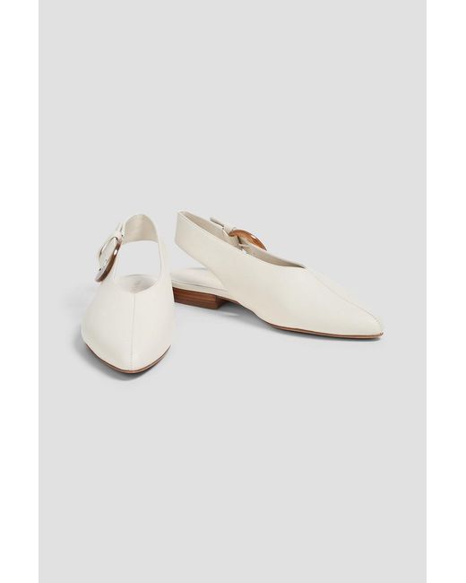 Vince White Cecily Leather Slingback Point-toe Flats
