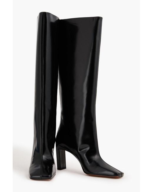 Wandler Black Isa Glossed Knee Boots