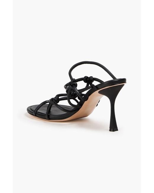 STUDIO AMELIA Black Net 90 Knotted Leather Mules