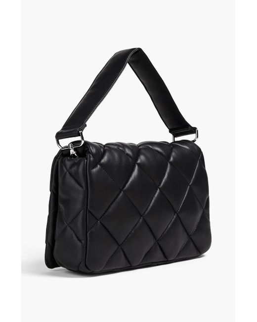 Stand Studio Black Wanda Mini Quilted Faux-leather Clutch