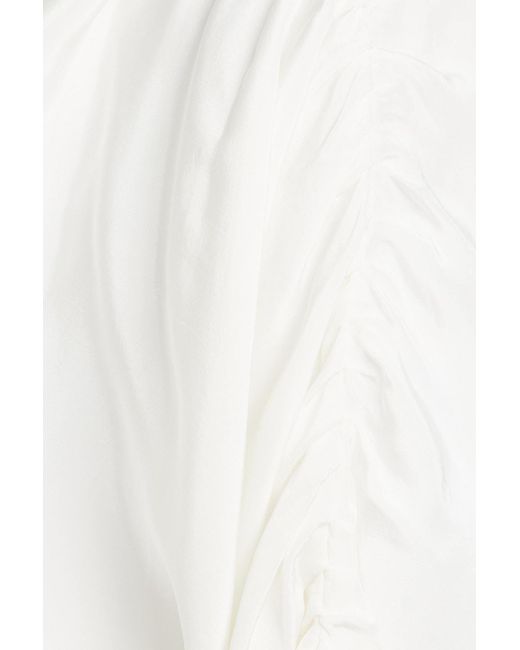 Envelope White Monique wickelbluse aus satin mit raffungen