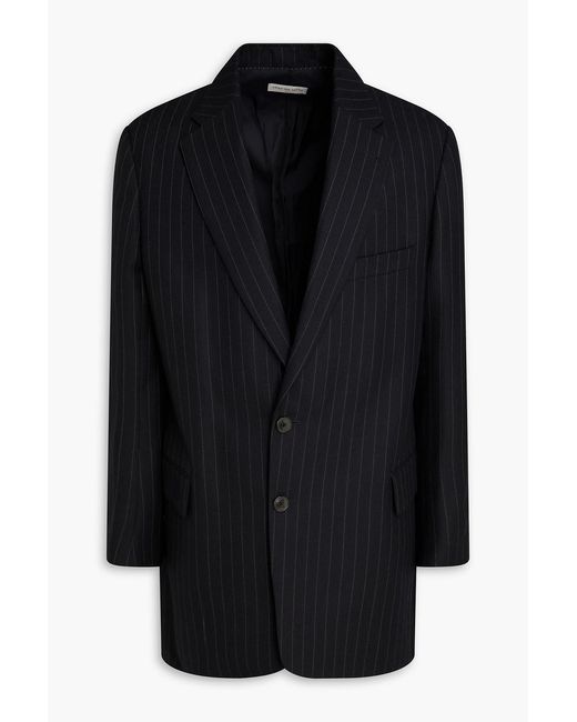 Dries Van Noten Black Pinstriped Wool-Twill Blazer for men