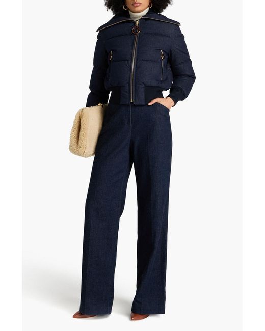 Zimmermann Blue Quilted Denim Down Jacket