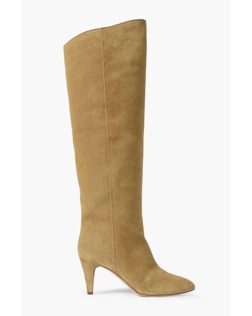 Isabel Marant Natural Lispa Suede Knee Boots