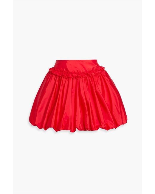 Simone Rocha Red Ruffled Taffeta Mini Skirt