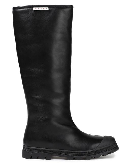 Marni Black Leather Boots