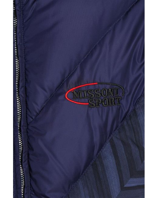 Missoni Blue Quilted Printed Shell Jacket for men