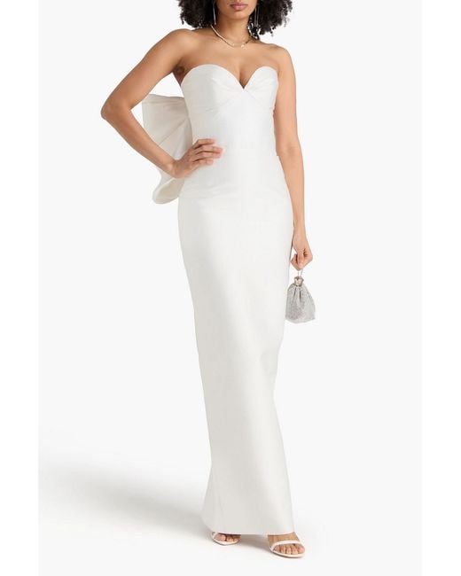 Rasario White Strapless Duchesse-Satin Bridal Gown