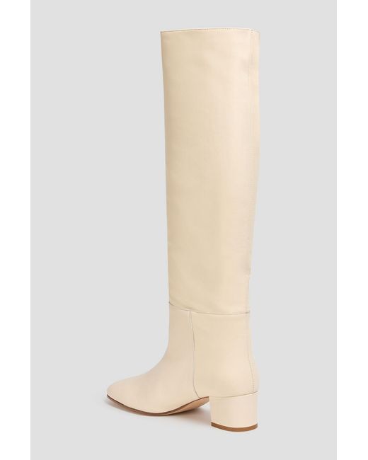 Staud White Nancy Leather Knee Boots