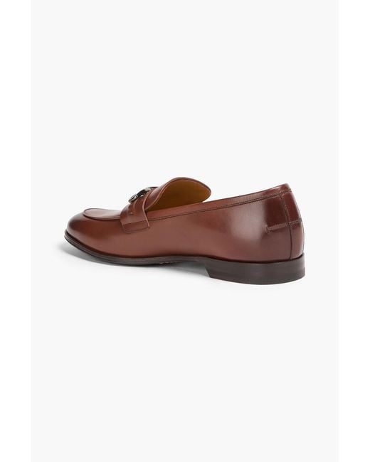 Bally Brown Westro Embellished Glossed-Leather Loafers for men