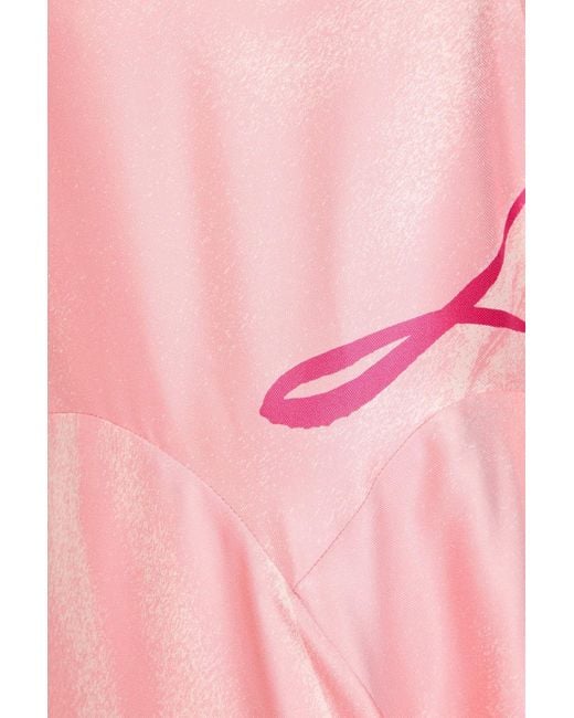 Roksanda Pink Printed Silk-twill Midi Dress