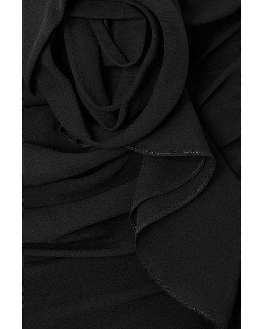 Alessandra Rich Black Strapless Ruffled Silk-georgette Mini Dress