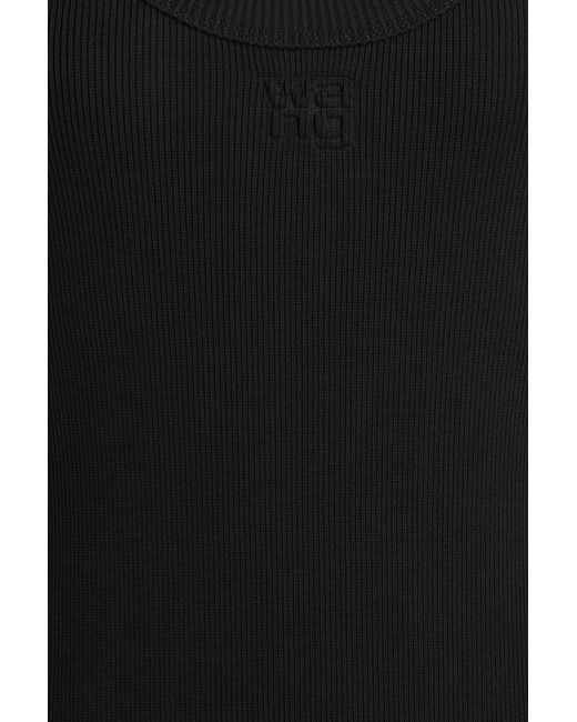 T By Alexander Wang Black Cotton-Blend Jersey Maxi Dress