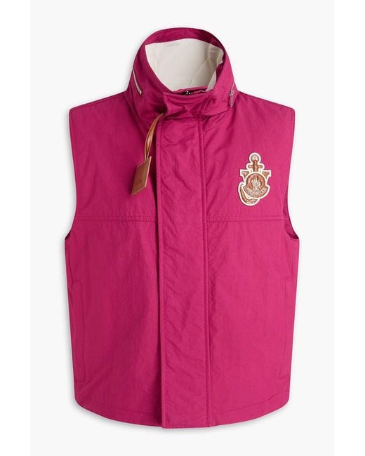 Moncler Pink Tryfan Cotton-Blend Shell Vest for men