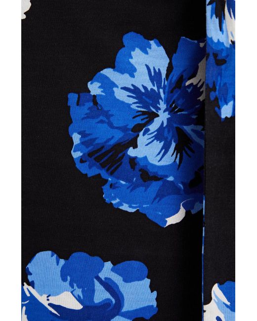 Diane von Furstenberg Blue Julian mini-wickelkleid aus seiden-jersey mit floralem print
