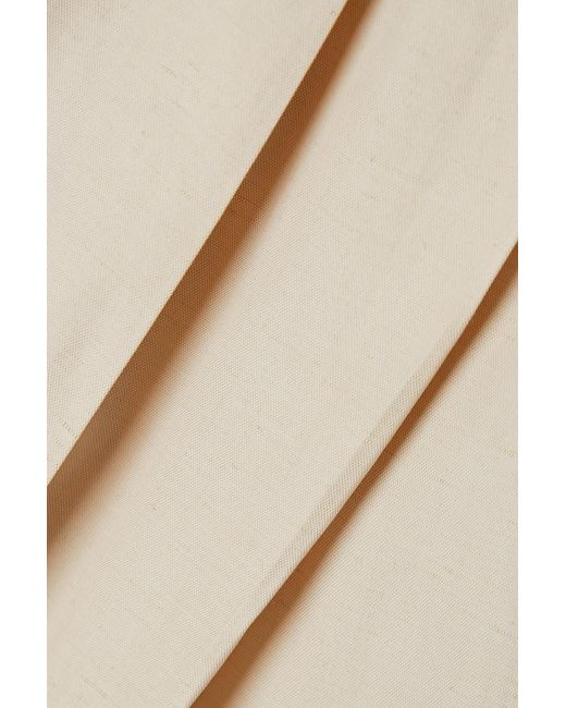 Stella McCartney Natural Pleated Woven Straight-leg Pants