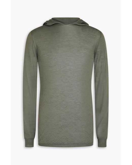Rick Owens Green Slim-fit Cashmere Hoodie for men