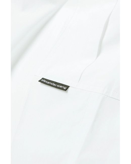 T By Alexander Wang White Cargohose mit weitem bein aus baumwollpopeline