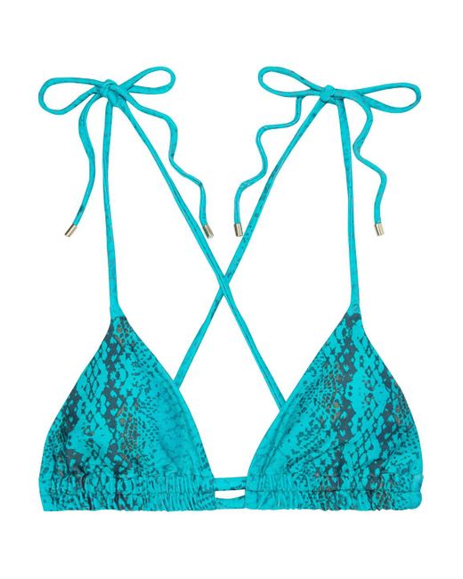 ViX Synthetik Taman camilla gerafftes triangel-bikini-oberteil mit  schlangenprint in Blau - Lyst
