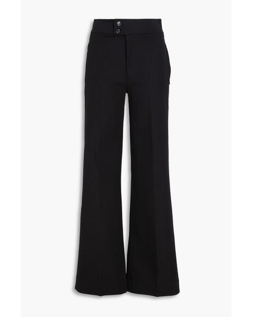 FRAME Black Le Hardy Stretch-cotton Wide-leg Pants