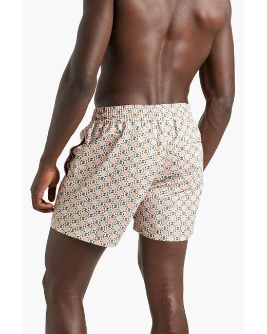 Frescobol Carioca White Short-length Printed Swim Shorts for men