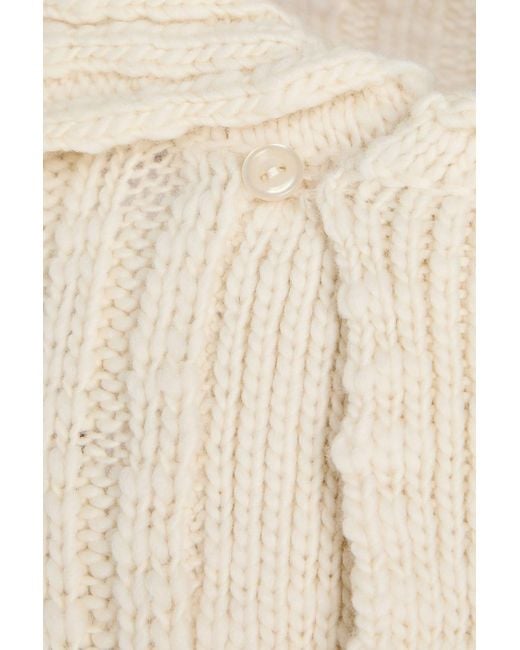 Sandro Natural Ribbed Wool Polo Sweater for men