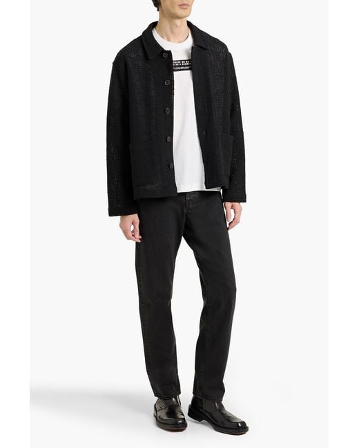 FRAME Black Crocheted Cotton-Blend Jacket for men