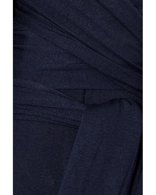 Miguelina Blue Norma Stretch-Jersey Cape And Wrap-Effect Jumpsuit Set