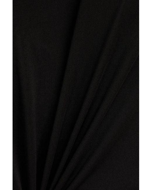 Ba&sh Black Cutout Satin-jersey Midi Dress
