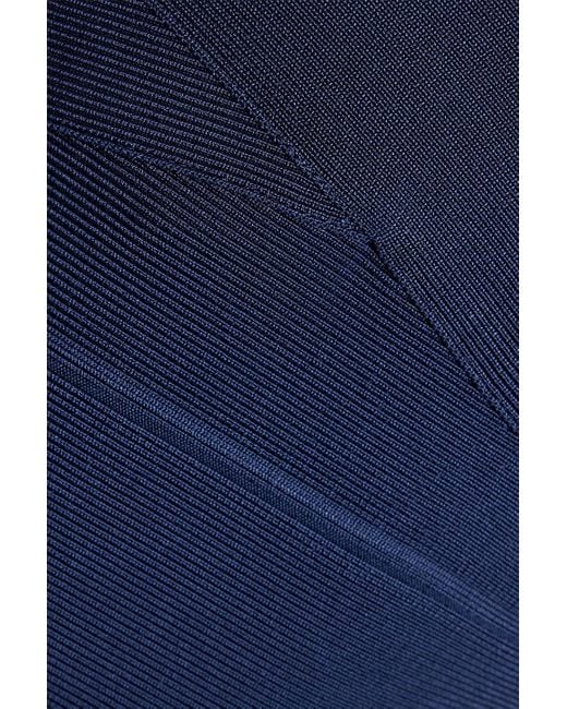 Hervé Léger Blue Bandage Midi Dress