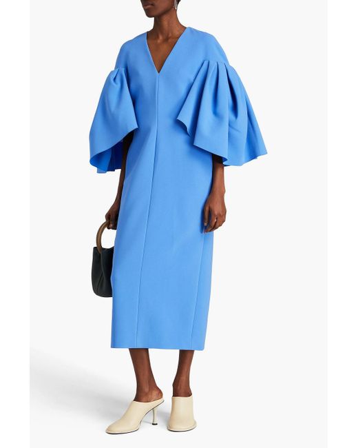 Roksanda Blue Sarien Cape-effect Crepe Midi Dress